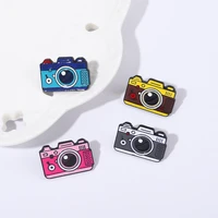 high end outdoor travel series brooches 4 styles exquisite color camera brooches lapel pins backpack badge gift for kids friends