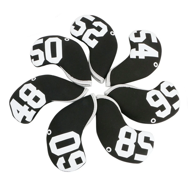 

7 Pcs/Set Sand Wedge Golf Club Head Cover Set 48 50 52 54 56 58 60 Degree Protector Headcover Golf Accessories