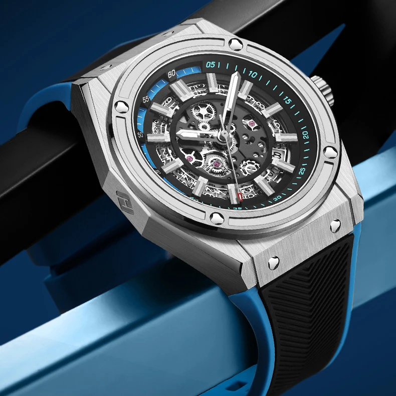 Мужские автоматические часы HANBORO 42 мм роскошные механические наручные