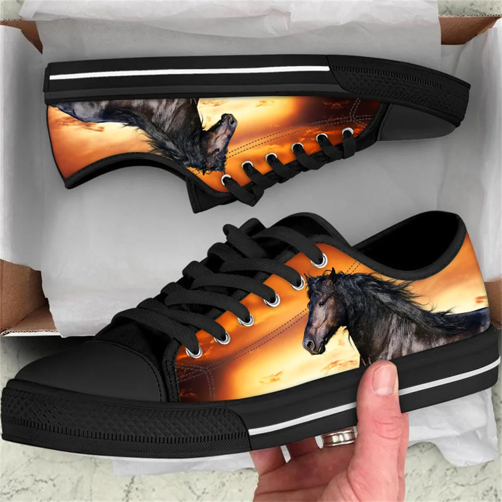 Casual Horse Printed Shoes Animals Patten Durable Breathable Mesh Flats Luxury Design Anti-slip Sport Running Sneakers for Women