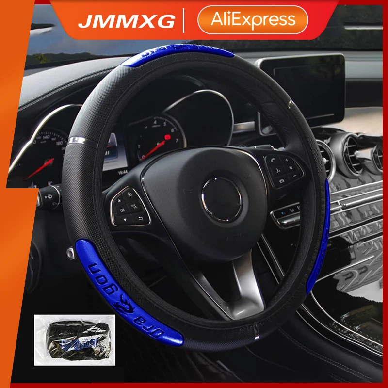 

Car Steering Wheel Case Reflective China Dragon Design Leather Personality Auto Steering Wheel Protector funda volante coche