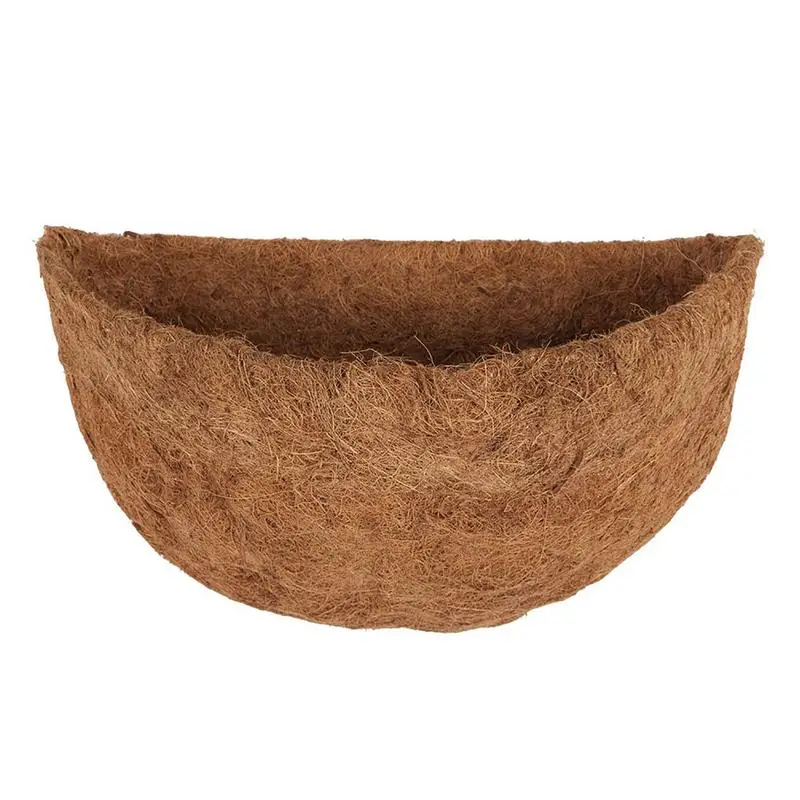 

Coco Coir Liner Basket Round Replacement Coconut Fiber Box Flower Pot Coconut Palm Mat Wall Railing Hangings Planter For Outdoor