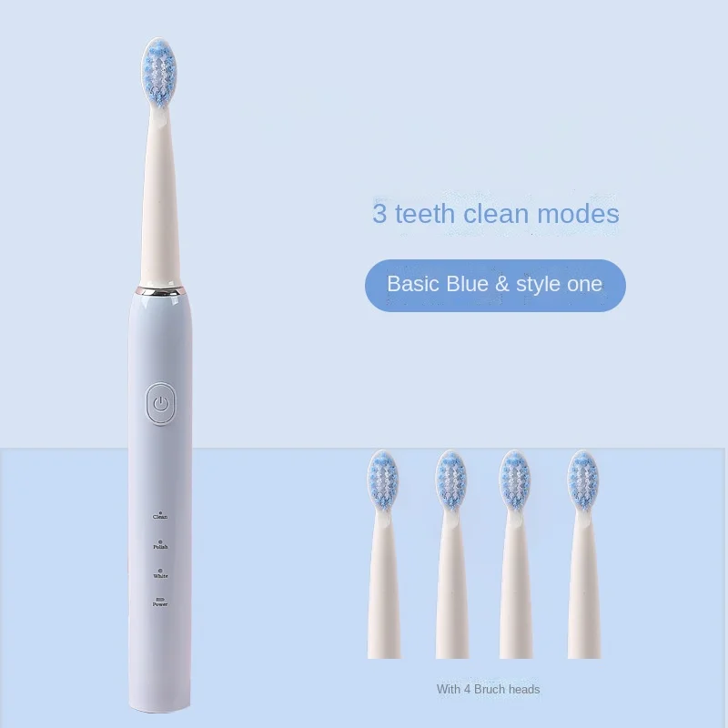 Electric Sonic Toothbrush Rotation Clean Teeth 3 Modes USB Charger Rechargeable Adult  IPX7 Waterproof  Replacement Heads Set enlarge