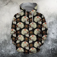 beautiful skull tattoo 3d full body print unisex luxury hoodie men sweatshirt zipper pullover casual jacket sportswear 179