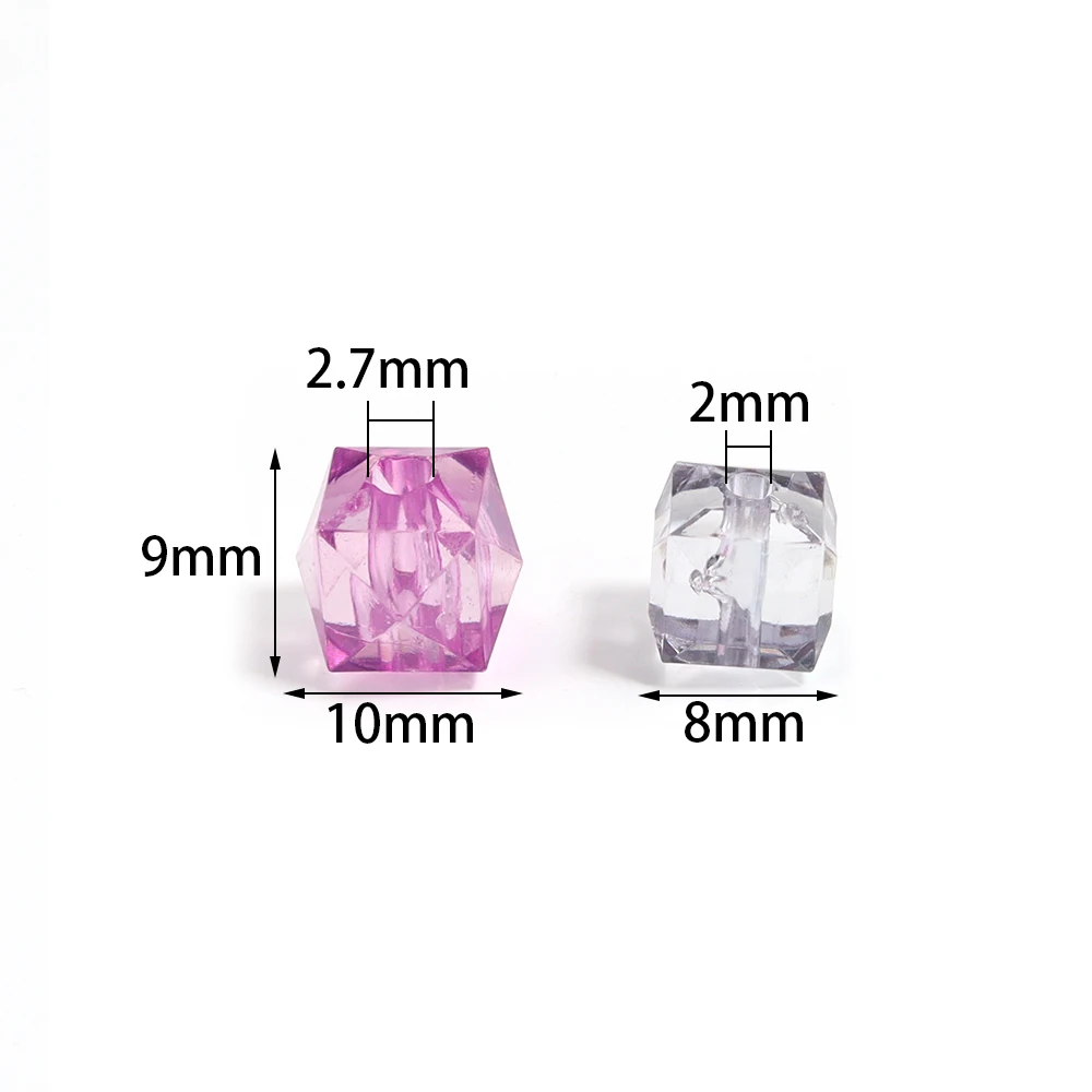 50 шт. 8 10 мм цветные акриловые Квадратные бусины для изготовления ювелирных