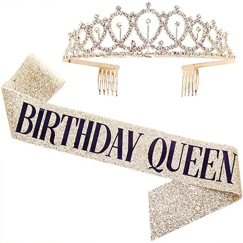 Блестящая Хрустальная корона со стразами, украшение на годовщину рождения, с 18 21 30 40 50