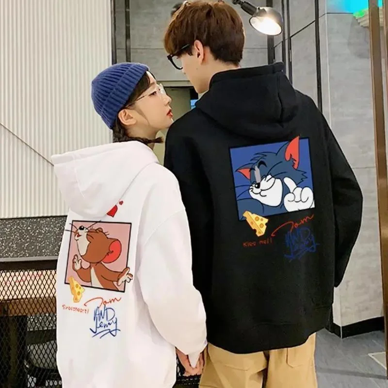 

Mouse Jerry Cat Tom Hoodie Couple Clothes Sweatshirt Girls Harajuku Korean Fashion Aesthetics Clothes Oversized Men Women Hoodie