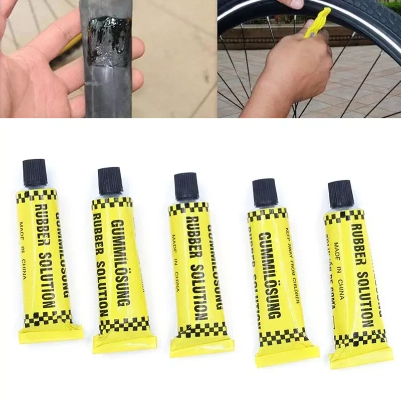 

5pcs Bicycle Car Tire Repair Glue Road Mountain Bike Tyre Inner Tube Puncture Repair Rubber Cement Cold Glue Bike Tire Patch