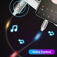 luminous voice control usb cable type c micro usb phone charger cable car charger cable telephone accessories