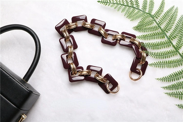 1Pc Deepeel 3x50cm Acrylic Alloy Handmade Chain Bag Shoulder Strap Resin Plastic Handbag Detachable Replacement Straps Accessory