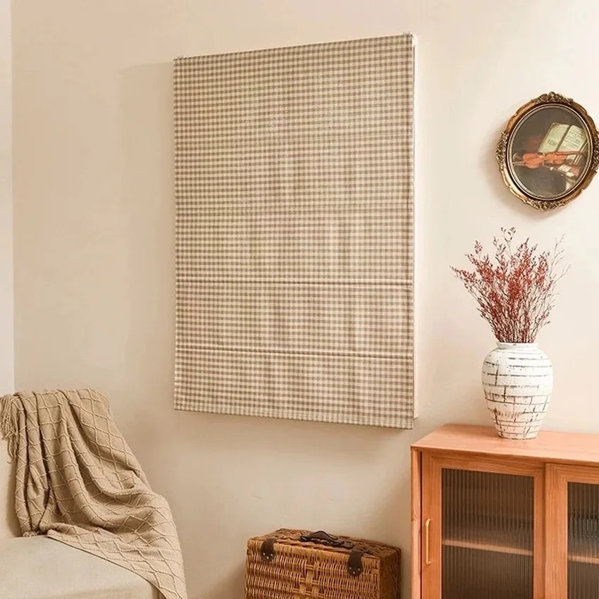 Современные моторизованные плоские римские затемненные жалюзи с установкой в