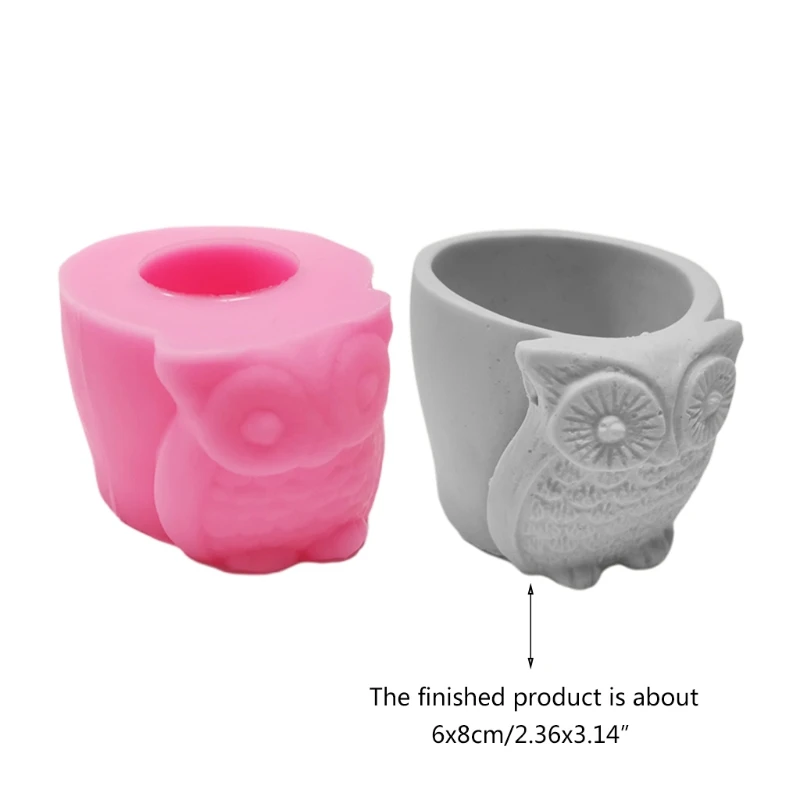 Cute Owl Silicone Mold Diy Succulents Concrete Flower Pot Vase Plaster Cement Mold Clay Mold Candle Holder Mold images - 6