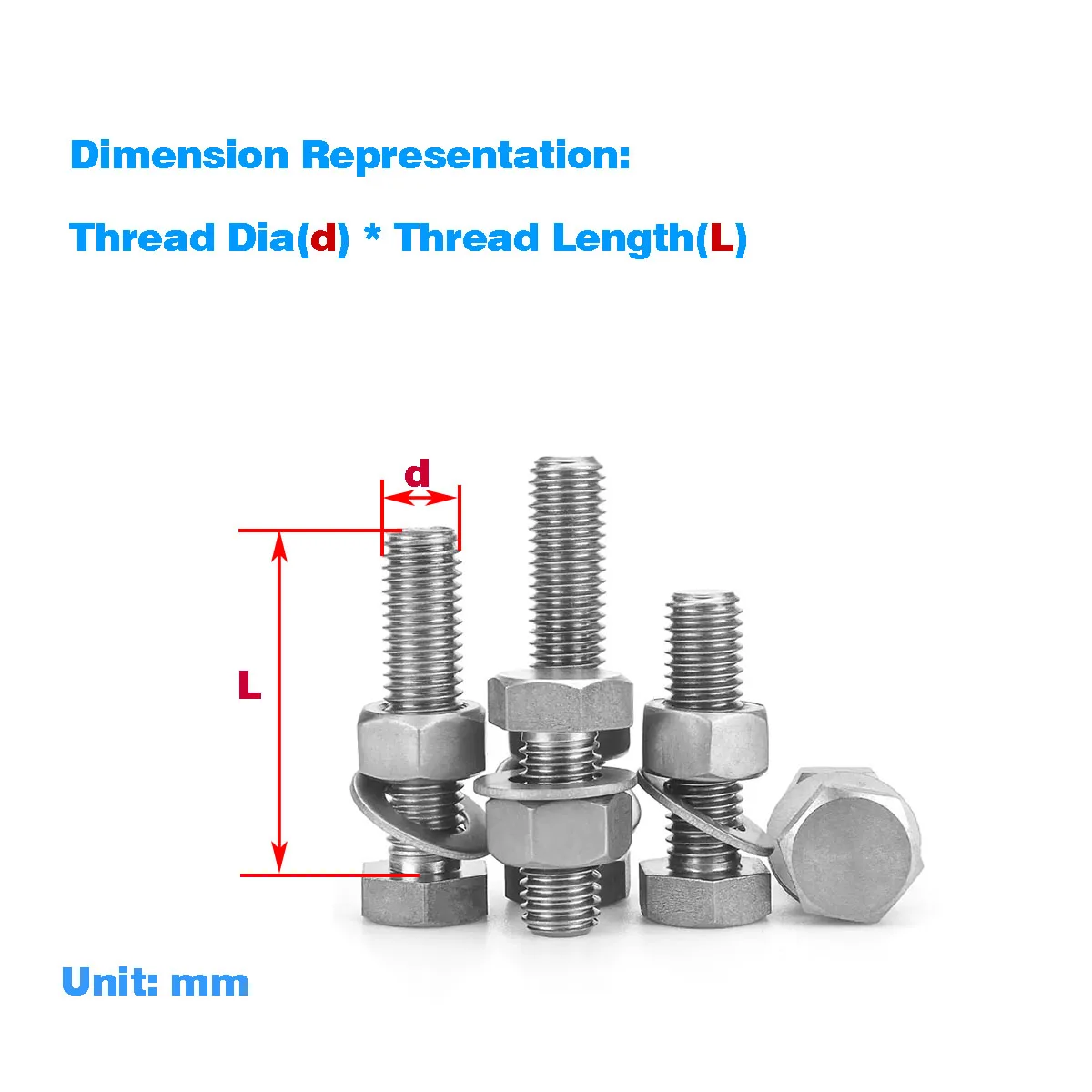 

Pure Titanium Outer Hexagonal Screw,Nut And Flat Washer Set M4M5M6M8M10