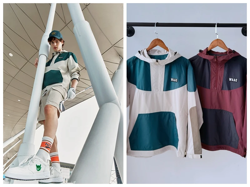 

Korean golf men's jacket spring and autumn windproof and water-repellent hooded hooded handsome golf jacket