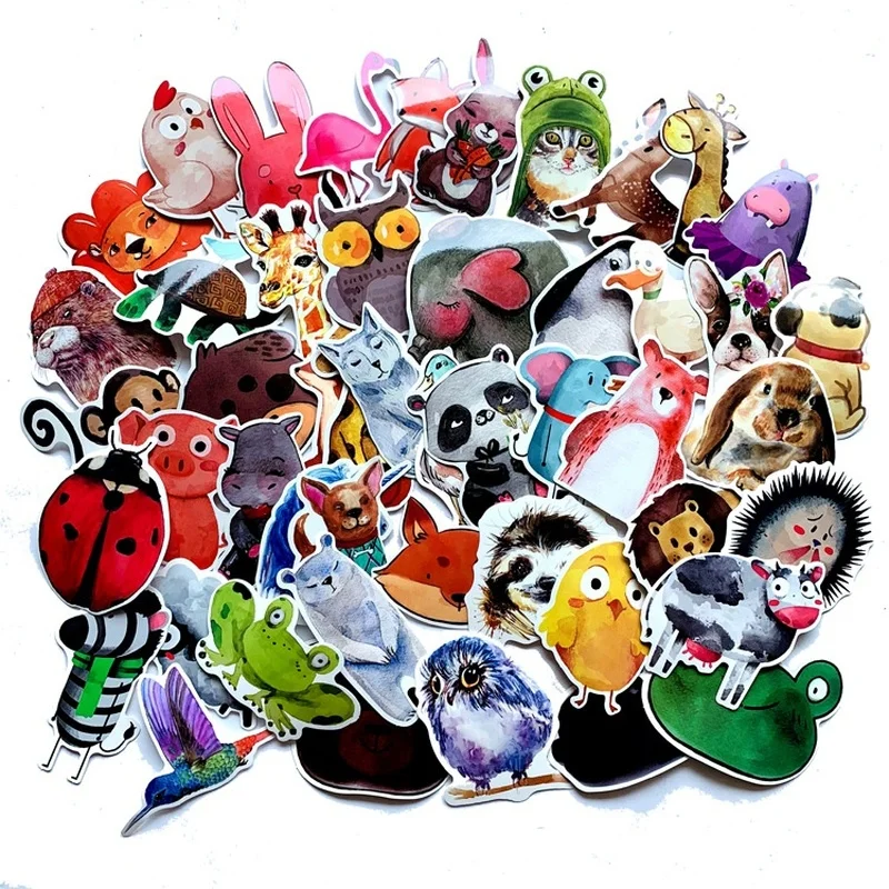 

5 Sets=250PCS New Watercolor Stickers Computer Car Refrigerator Waterproof Stickers