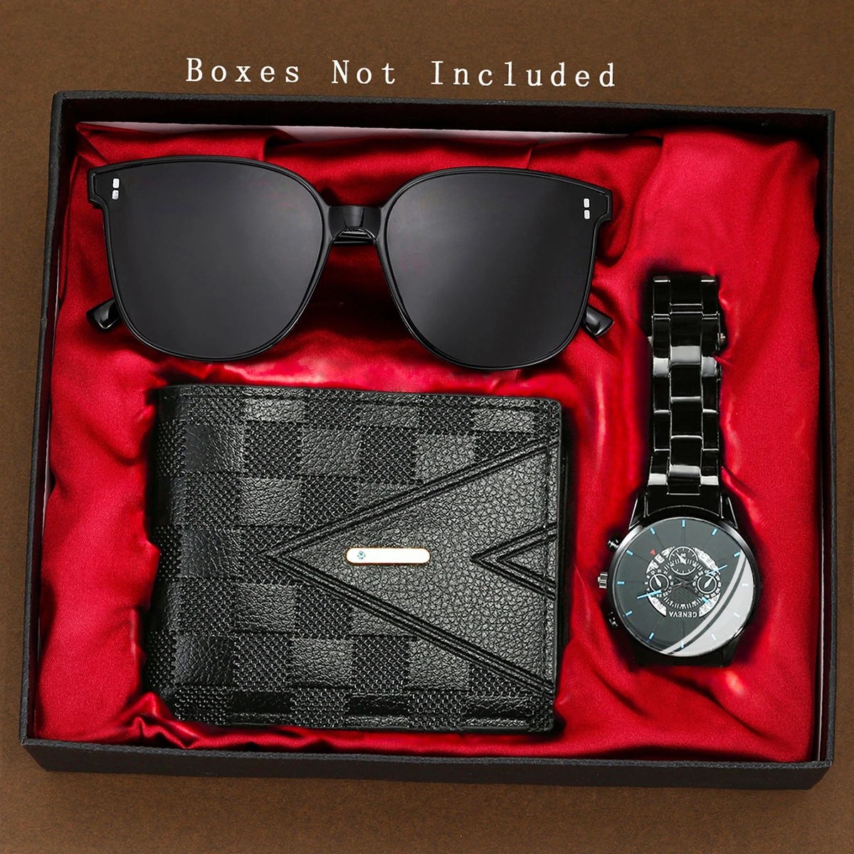 3 Шт. Мужские Модные Универсальные Кварцевые Наручные Часы Со Стальным Ремешком