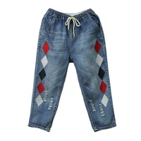 summer womens jeans embroidery ripped korean fashion capris baggy pants ladies 2yk streetwear vintage harem denim trousers