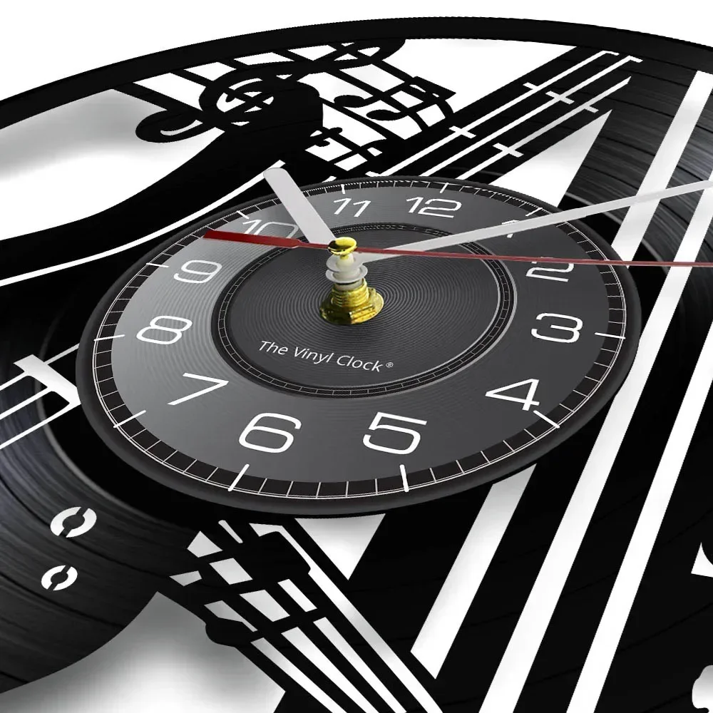 Электрическая гитара Rock виниловая пластина CD диск настенные часы ремешок музыка