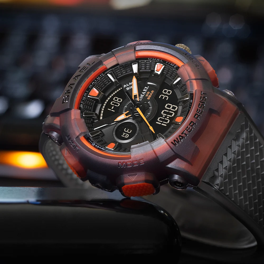 SMAEL мужские спортивные часы для мужчин будильник военный секундомер