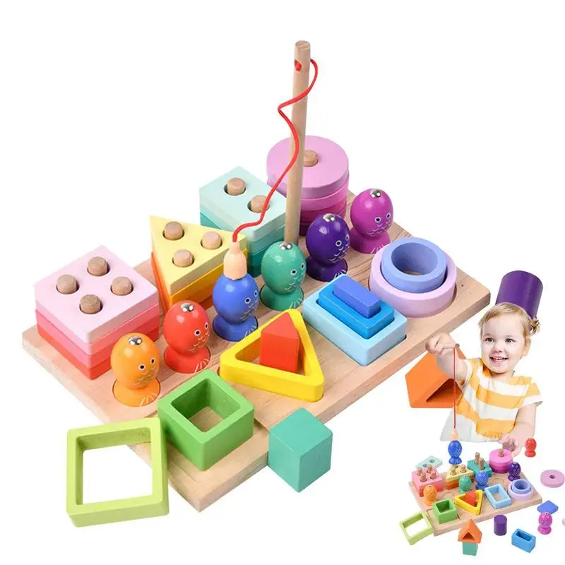 

Kids Fishing Learning Toys Wooden Fishing Game Cube With Magnetic Rods Kid Friendly Learning Toy For Color Perception Gone