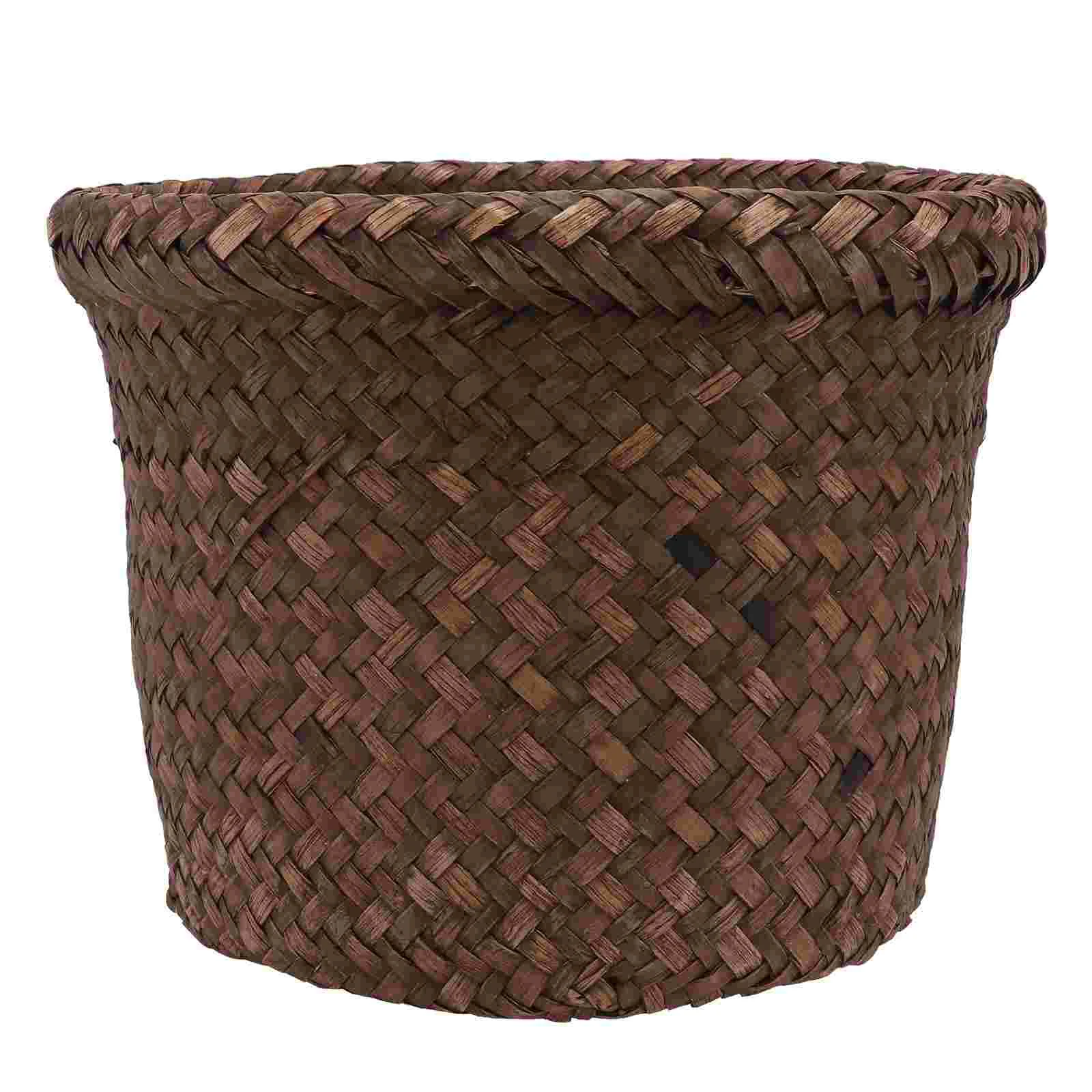 

Seagrass Planter Basket Woven Flower Basket Weaving Basket Flower Pots Garden Container Wicker Rattan Vase Storage Bin Box