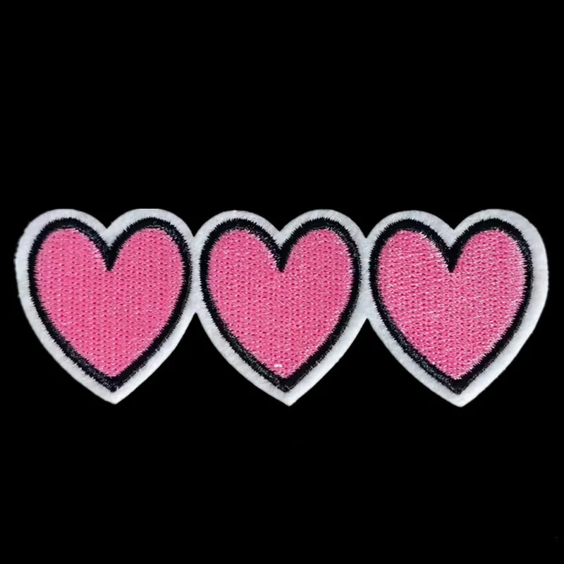 

Embroidery Fashion Patch 3 Heart Iron on Patch for clothing accessories Home Style Pattern Logo Strange things Diy Gifts