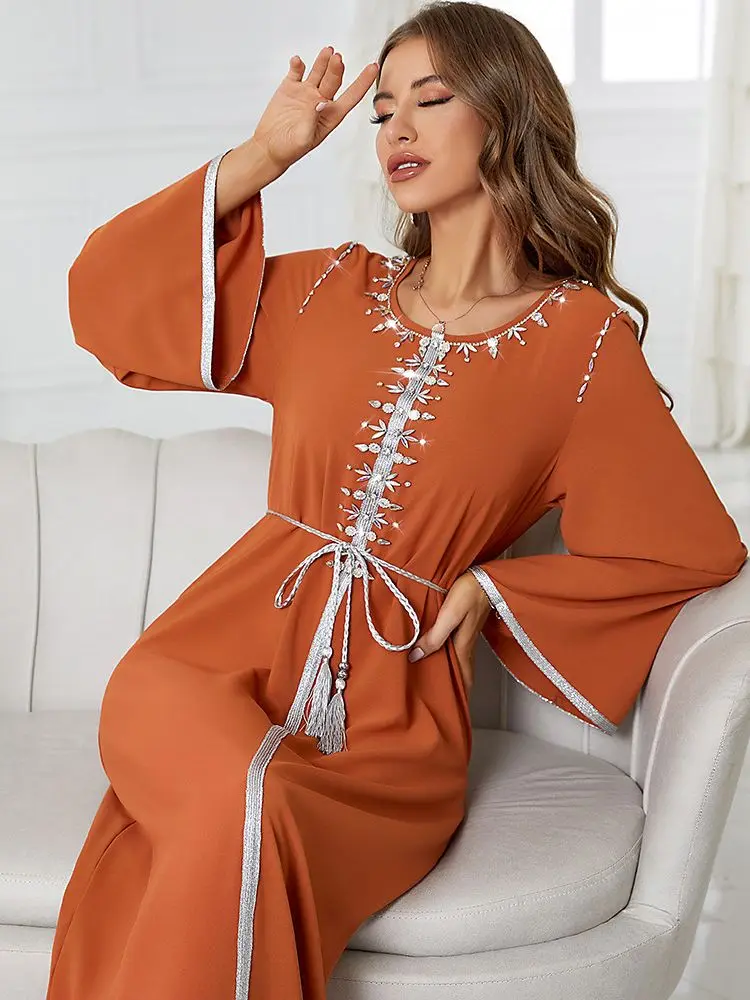 Рамадан арабский абайя Дубай Турция Ислам Мусульманское Платье кафтаны