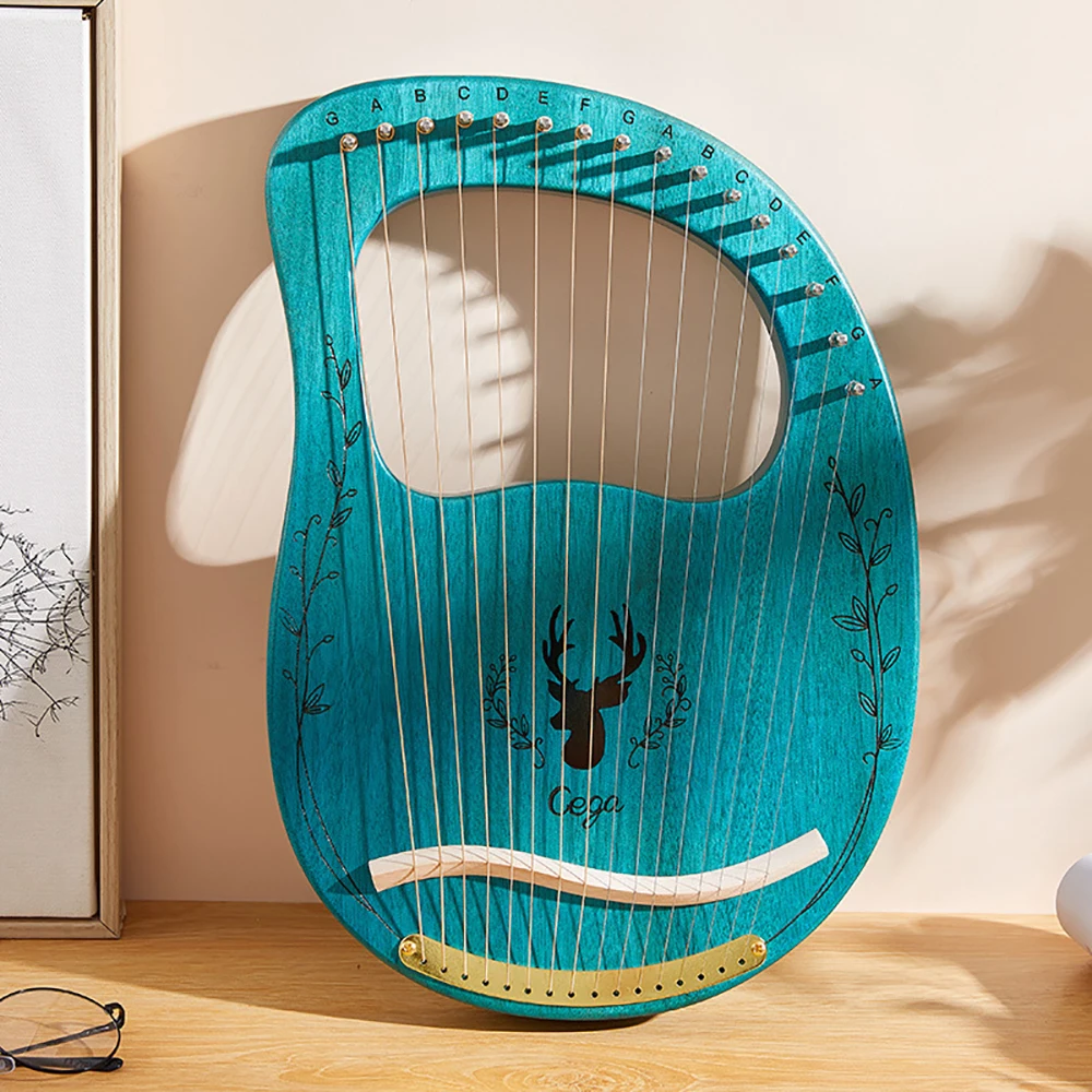 

16/21 Strings Wooden Mahogany/PC Lyre Harp Musical Instrument Stringed Instrument Lyre Harp with Tuning Tool for Beginner