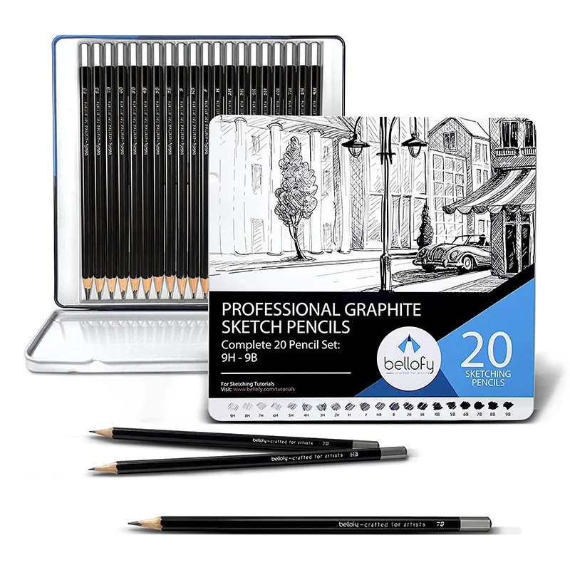 Set 9h-9b Graphite Shading Drawing Pencils Soft Standard Pencil For Beginner Student Supplies