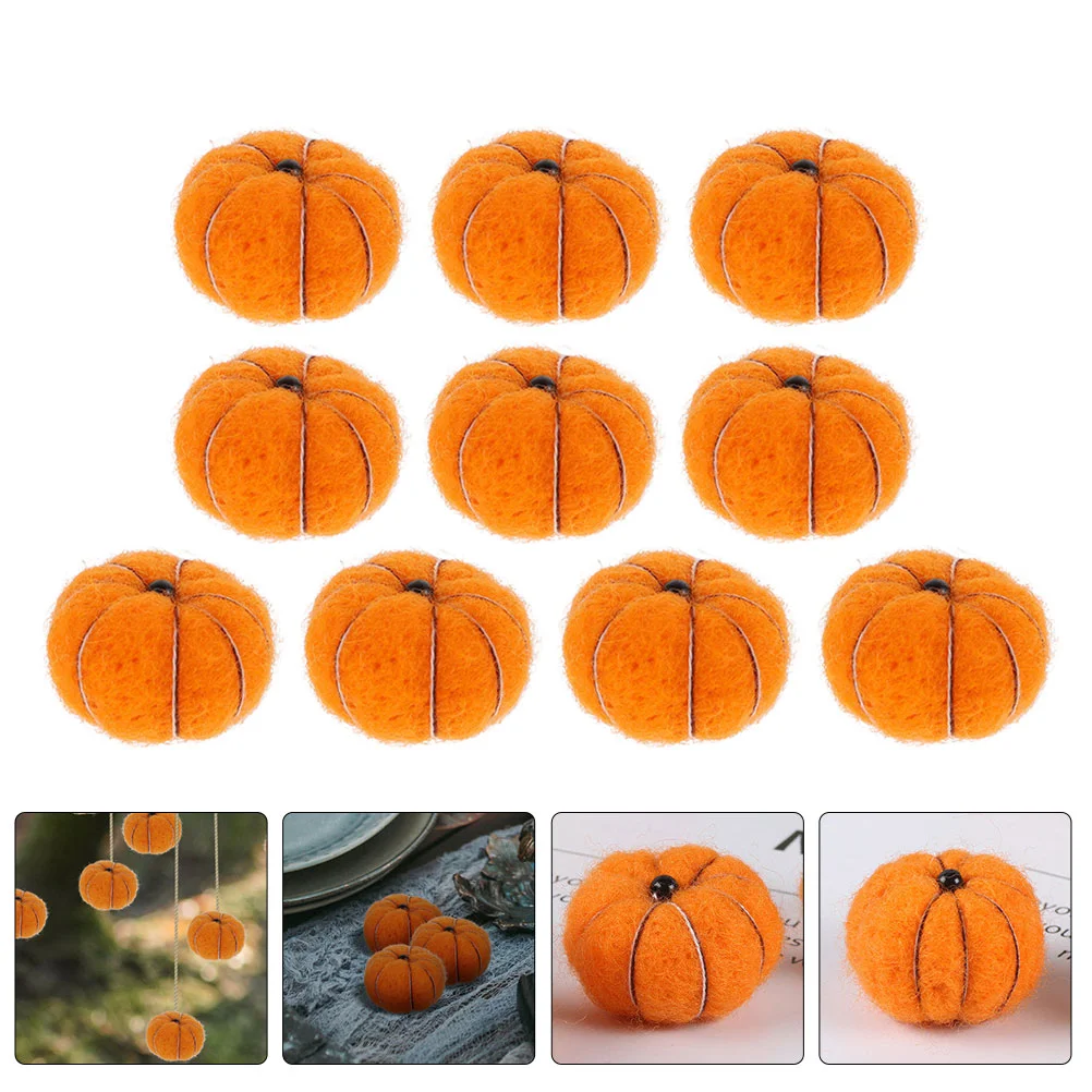 

10 Pcs Ornament Felt Pumpkins Child Halloween Decorations DIY Handmade Ornaments
