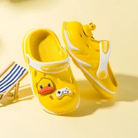 cartoon anime cute children summer hole shoes cute boy beach slippers girl fashion non slip fashion sandals solid yellow pvc new