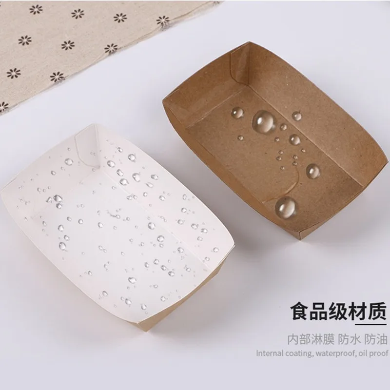 100 шт./партия одноразовые упаковочные коробки из крафт-бумаги