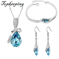 le moda mujer joya jewelry sets pendants necklaces stud earring bracelet bangles