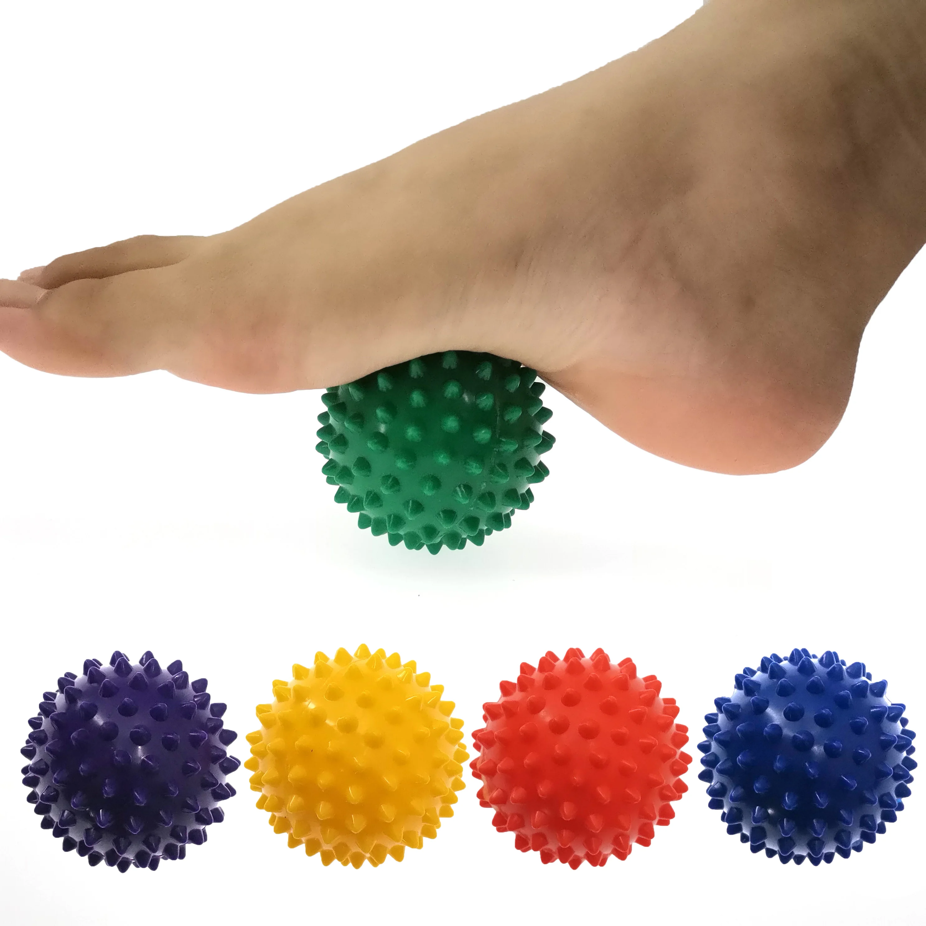 

Durable PVC Spiky Massage Ball Trigger Point Sport Fitness Hand Foot Pain Relief Plantar Fasciitis Reliever Hedgehog 7cm Balls