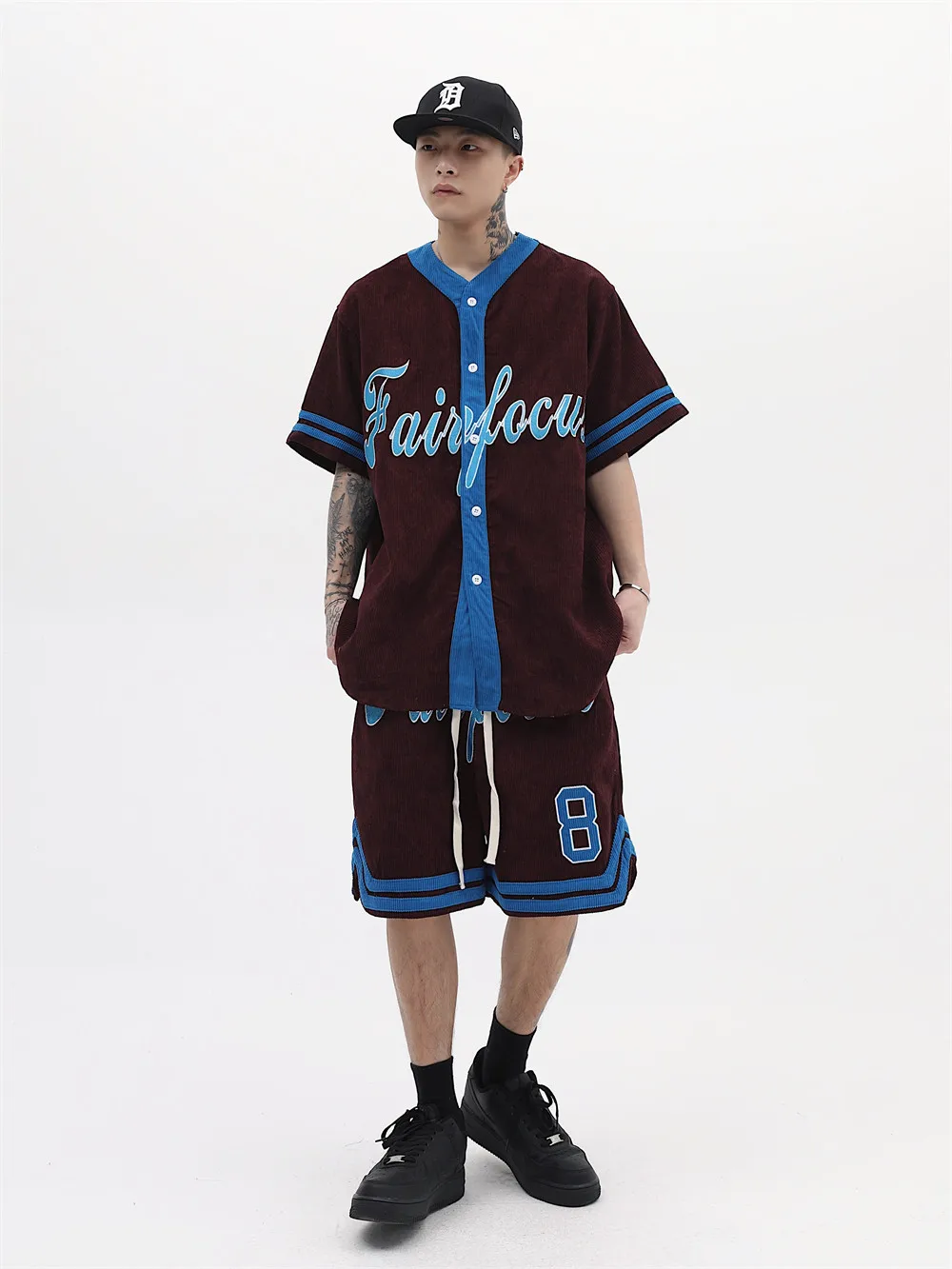 

Шорты мужские спортивные с буквенной вышивкой, повседневные Костюмы в американском стиле, уличная одежда контрастных цветов, с V-образным в...