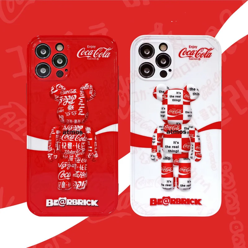 

PG-KL-177 for Fashion Cartoon Doll Cute Bear Cover for IPhone 11 12 13 Pro X XR XS Max Shockproof Phone Case IPhone 13 Case