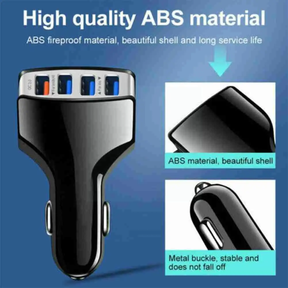 

20w 4 Ports Car Charger Quick Charge 3.0 Dual Usb Adapter Fast Charging For Phone Car-charger X1d1