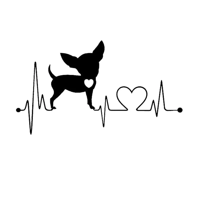 

Car Sticker Creativity Lovely Chihuahua Heartbeat Dog Car Styling Cute Funny Animal Decorative Stickers 18*9CM