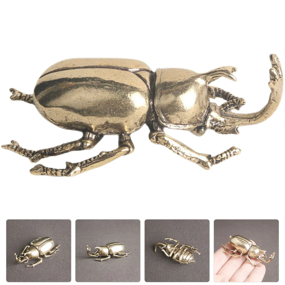 

Beetle Brass Statue Decor Figurine Animal Chinese Wealth Fengshui Statuesdesktop Decoration Ornament Blackmodel Figurines Shui