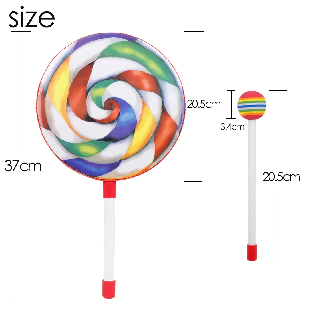 Ручной барабан Орфа леденец узор бубен детская музыка просветление развивающие