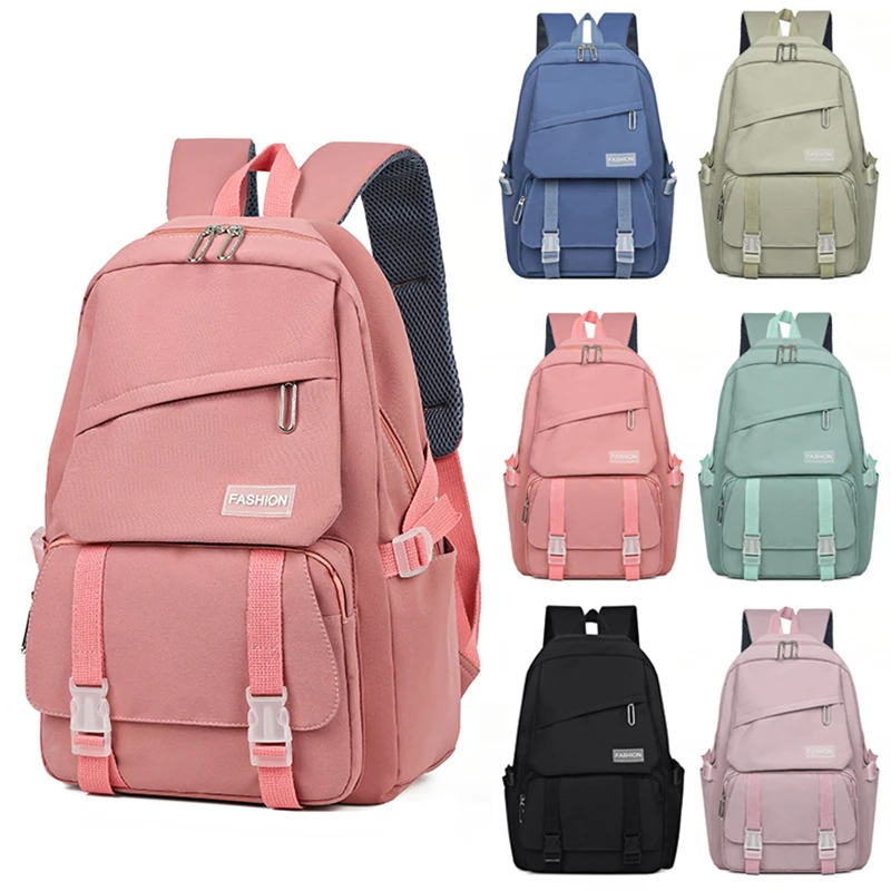 

Large Capacity Student Canvas Backpack Lightweight Travel Schoolbag Girls Boys Zipper Backpack