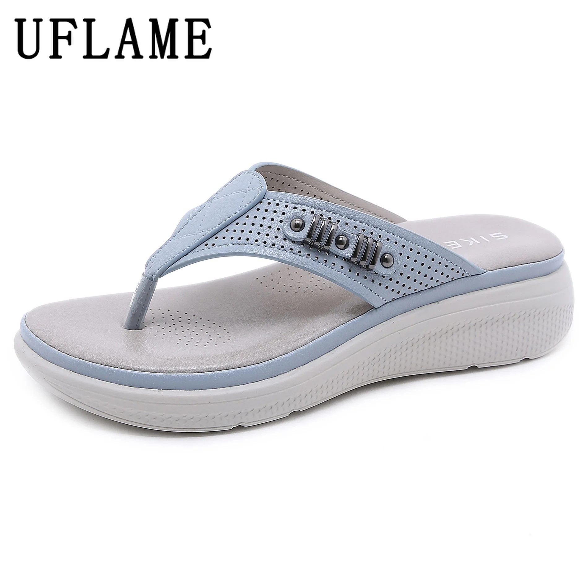 

Fashion 5cm Thick Bottom Women Sandals Outdoor Roman Slippers Hollow Breathable Summer Holiday Beach Shoes Non-slip Home Slides