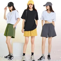 fashion womens summer thin style wear high waist loose thin wide leg trousers 2022 trendy versatile sports casual shorts pants