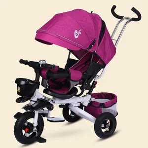 Многофункциональная складная детская трехколесная коляска с возможностью сидеть и лежать, детская коляска-велосипед, откидное сиденье, трехколесная коляска