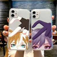 genshin impact anime phone case for iphone 13 12 11 8 7 plus mini x xs xr pro max transparent soft
