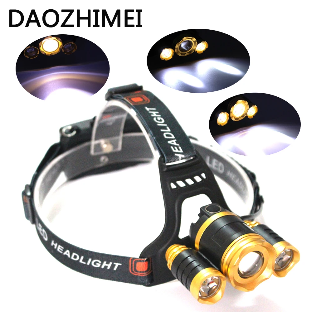 

8000LM XM-T6 LED Headlamp 4-Mode Headlight LED Rechargeable Head Torch Hunting Frontal Light Camping Lamp 18650+1*USB