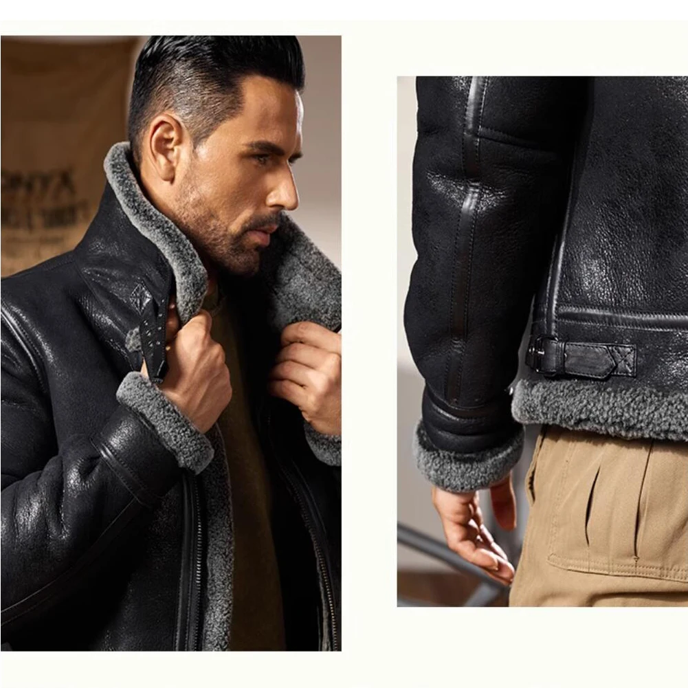 Мужская дубленка Denny &amp Dora из натуральной овчины B3 летный костюм ВВС утолщенная