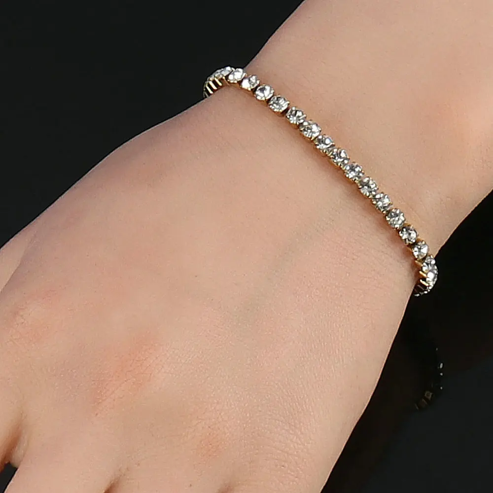 

Stainless Steel Bracelet 4mm Tennis Chain Men's Hip Hop Bracelet Crystal Zircon Bracelets For Women Gothic Jewelry