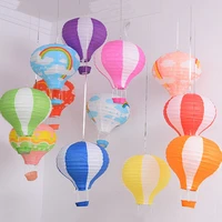 1 pcs 1230cm rainbow hot air balloon paper lanterns for wedding festival party decor