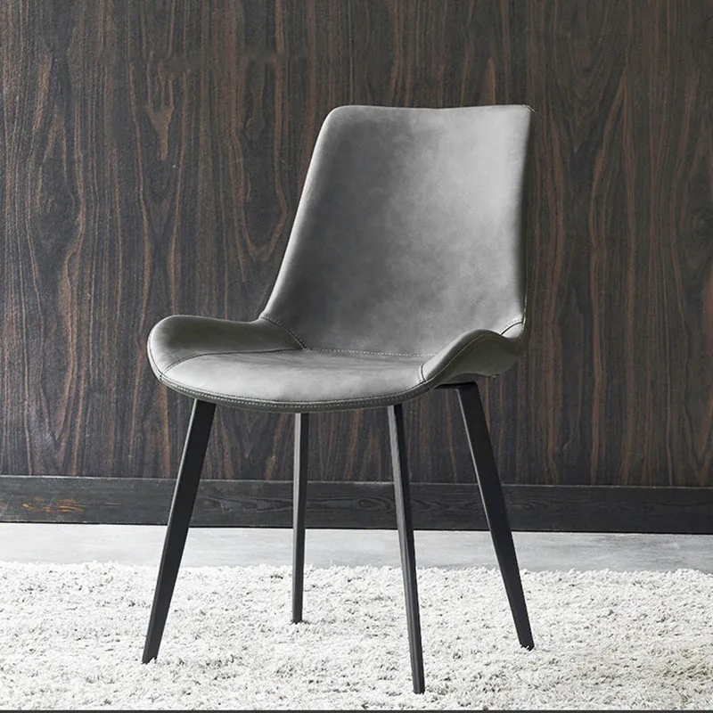 

Leather Black Dining Chairs Modern Waterproof Design Nordic Dining Chairs Ergonomic Occasional Chaises Salle Manger Furniture